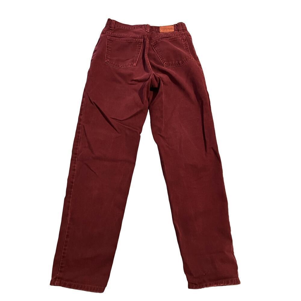 Vintage Jeans Jones Jeans 6 Burgundy Plum Straight Leg High Waist Cotton 90s - Picture 2 of 5